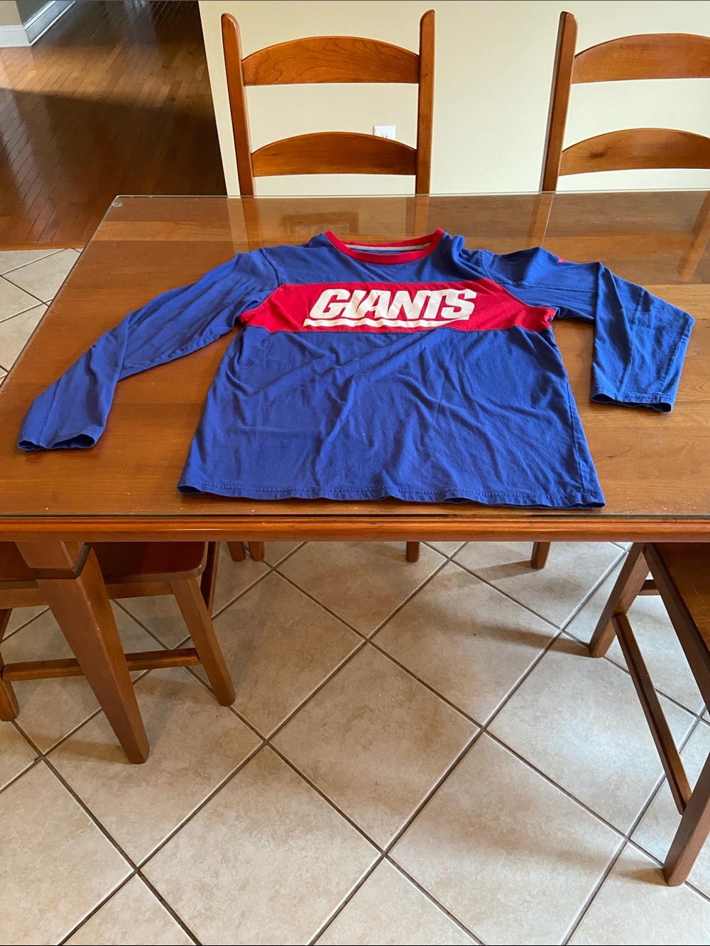 Giants FANATICS Blue & Red Young Men’s Long Sleeve Shirt